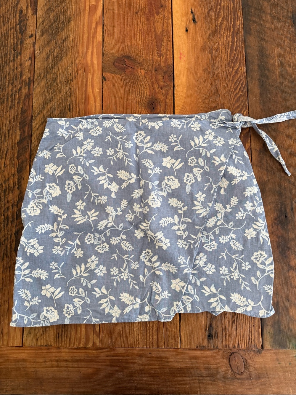 Woolrich Blue Floral Tie-Waist Skirt
